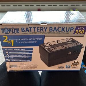 NEW Tripp Lite 2-in-1 Battery Backup & Surge Protector 350VA UPS